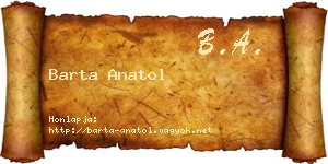 Barta Anatol névjegykártya
